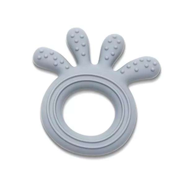 Jucarie de dentitie din silicon, 0 luni+, Octopus, Grey 1