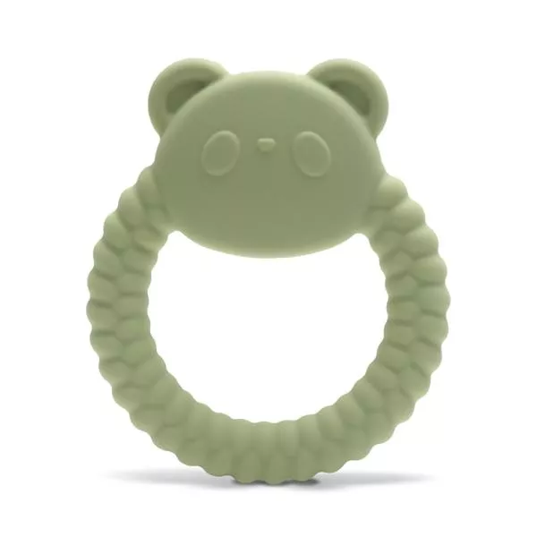 Jucarie de dentitie din silicon, 0 luni+, Panda, Fresh Green 2