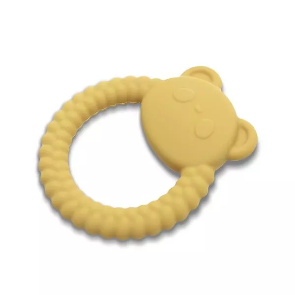 Jucarie de dentitie din silicon, 0 luni+, Panda, Yellow 1