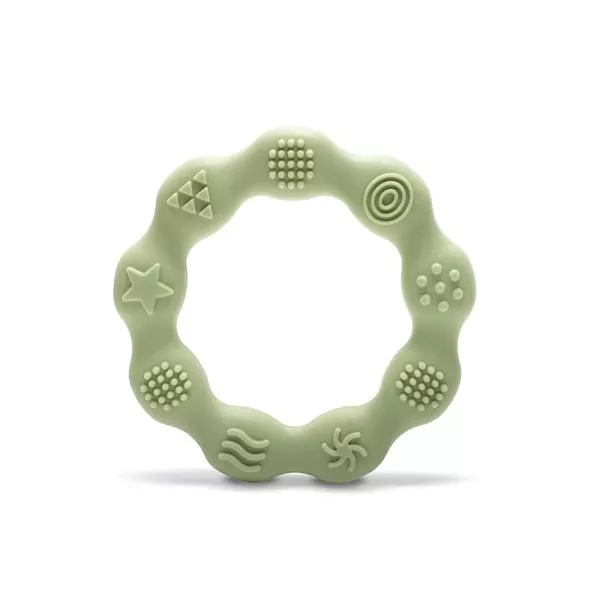 Jucarie de dentitie din silicon, 0 luni+, Ring, Fresh Green 1