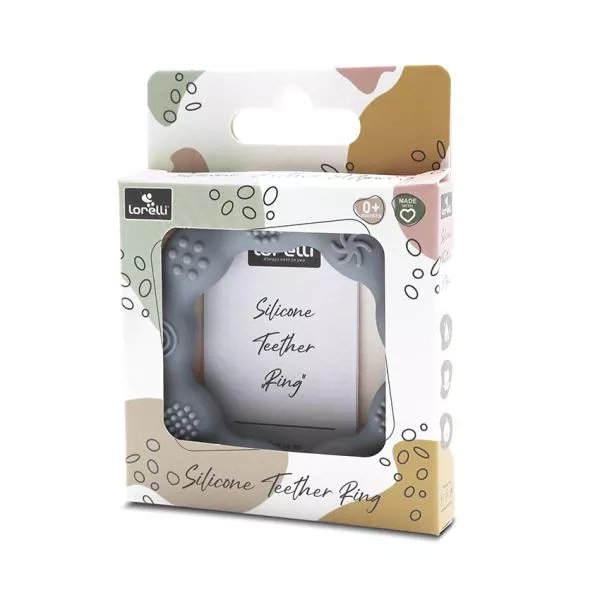 Jucarie de dentitie din silicon, 0 luni+, Ring, Grey 3