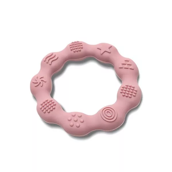 Jucarie de dentitie din silicon, 0 luni+, Ring, Pink 2