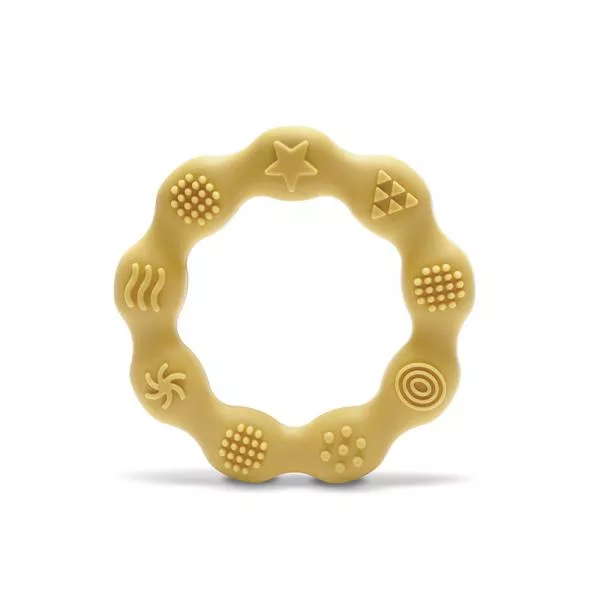 Jucarie de dentitie din silicon, 0 luni+, Ring, Yellow 1