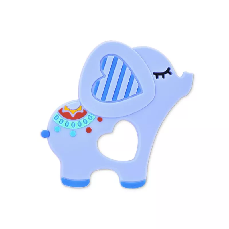 Jucarie de dentitie din silicon, Elephant Lucky, peste 3 luni, Blue 1