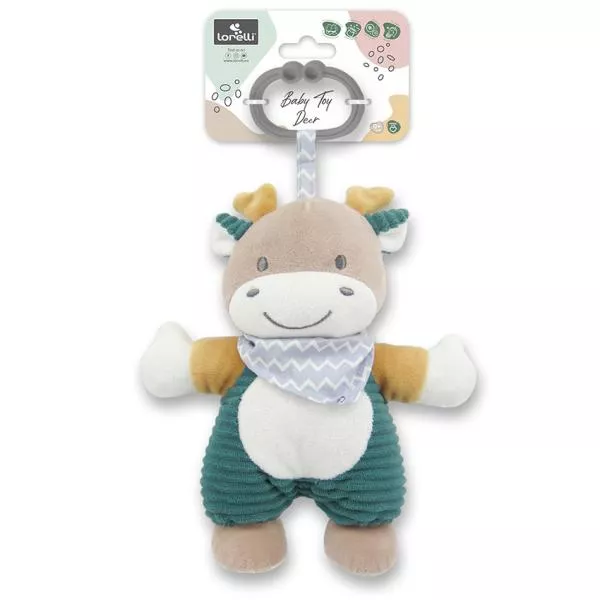 Jucarie de plus, Cerb albastru, 22 cm, zornaitoare, 0 luni+ 2