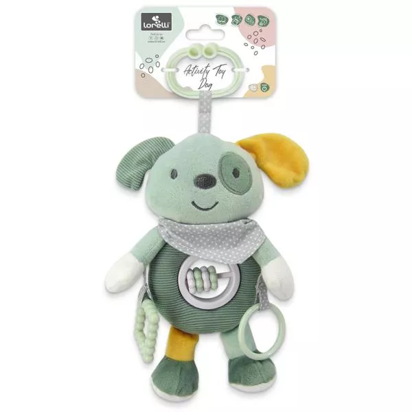 Jucarie de plus, de activitate, Catelus verde, 24 cm, 0 luni+ 2