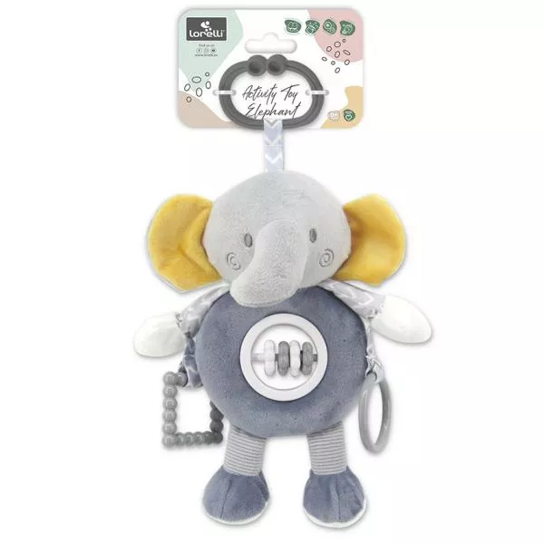 Jucarie de plus, de activitate, Elefant gri, 24 cm, 0 luni+ 2