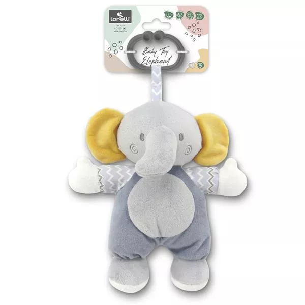 Jucarie de plus, Elefant gri, 22 cm, zornaitoare, 0 luni+ 2