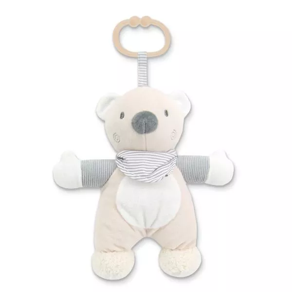 Jucarie de plus, Ursulet beige, 22 cm, zornaitoare, 0 luni+ 1