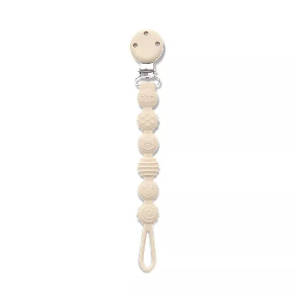 Lant din silicon pentru suzeta, 0 luni+, Beige 1