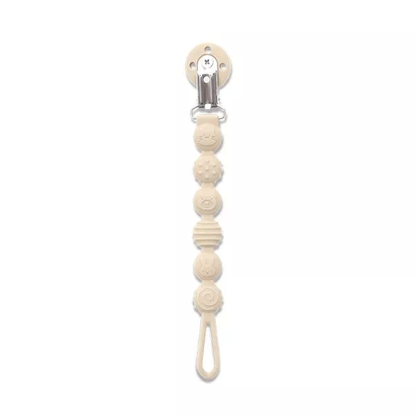 Lant din silicon pentru suzeta, 0 luni+, Beige 2