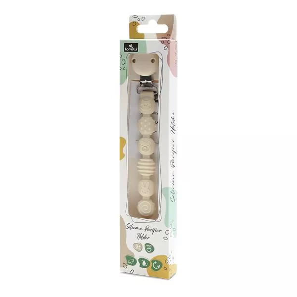 Lant din silicon pentru suzeta, 0 luni+, Beige 4