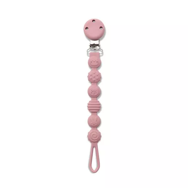 Lant din silicon pentru suzeta, 0 luni+, Pink 1