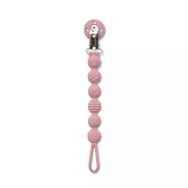 Lant din silicon pentru suzeta, 0 luni+, Pink 2