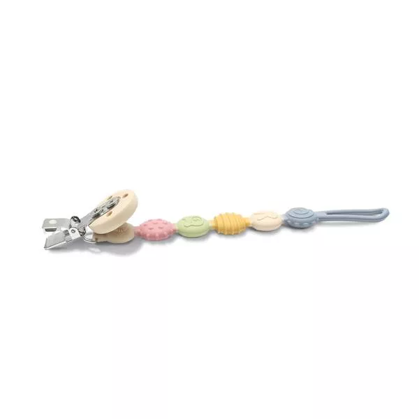 Lant pentru suzeta din silicon, clips de prindere, BPA Free, Blue Mix 3