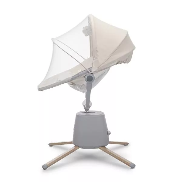 Leagan electric pentru bebelusi, Storky, Bluetooth, telecomanda, 5 viteze de leganare, potrivit 0-6 luni, Beige 6
