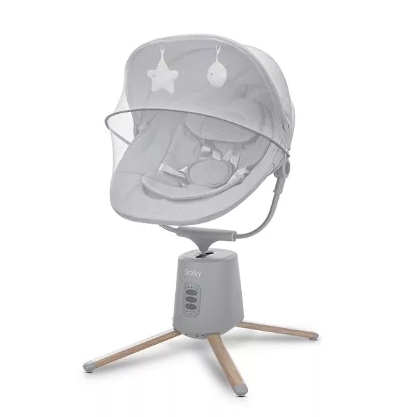 Leagan electric pentru bebelusi, Storky, Bluetooth, telecomanda, 5 viteze de leganare, potrivit 0-6 luni, Grey 2