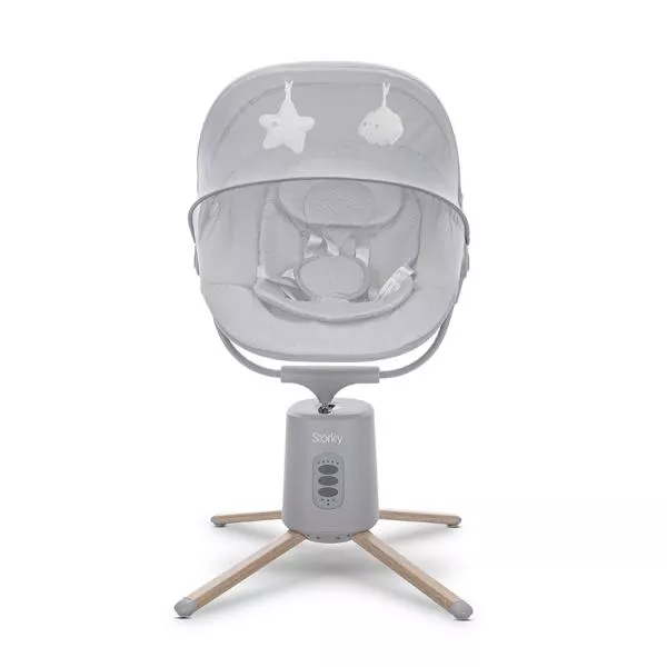 Leagan electric pentru bebelusi, Storky, Bluetooth, telecomanda, 5 viteze de leganare, potrivit 0-6 luni, Grey 4