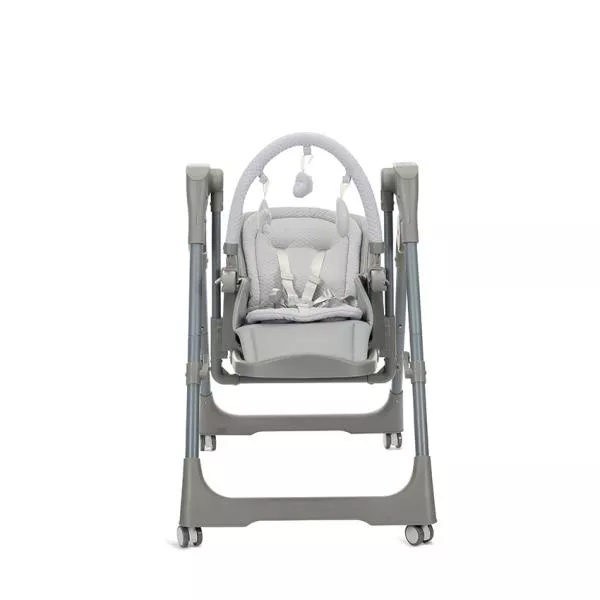 Leagan electric si scaun de masa 2 in 1, Nomino, Bluetooth, telecomanda, 3 viteze de leganare, panou muzical, Grey 5