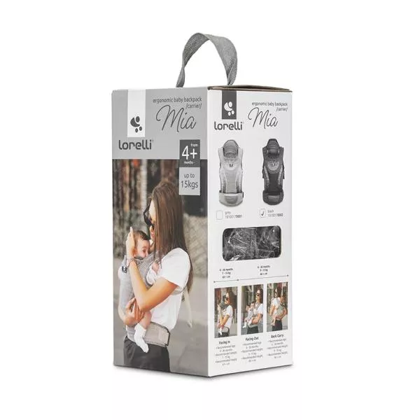 Marsupiu ergonomic pentru bebelusi, Mia, pozitii multiple de purtare, 4-36 luni, Black 5