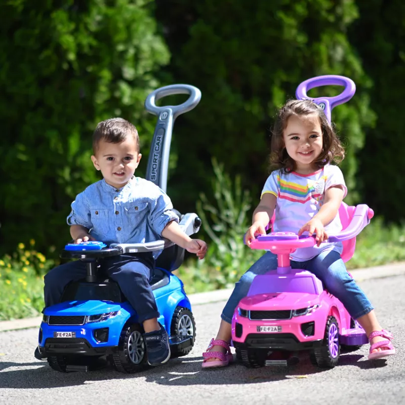 Masinuta de teren cu maner parental, Lorelli, muzica, sunete si  lumini, Blue 3