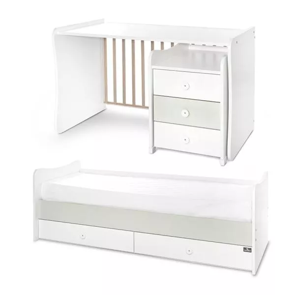 Mobilier multifunctional, Maxi Plus, 70 x 160 cm, transformabil, Trio White Milky Green 13