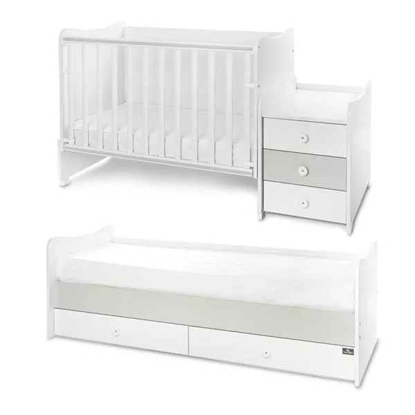 Mobilier multifunctional, Maxi Plus, 70 x 160 cm, transformabil, Trio White Milky Green 14