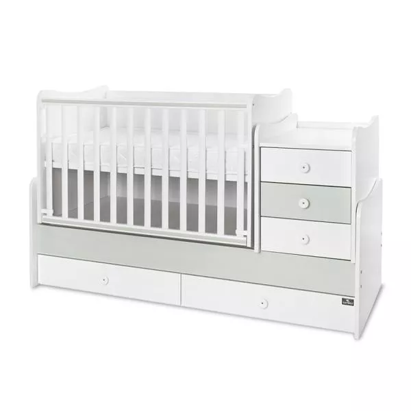 Mobilier multifunctional, Maxi Plus, 70 x 160 cm, transformabil, Trio White Milky Green 2