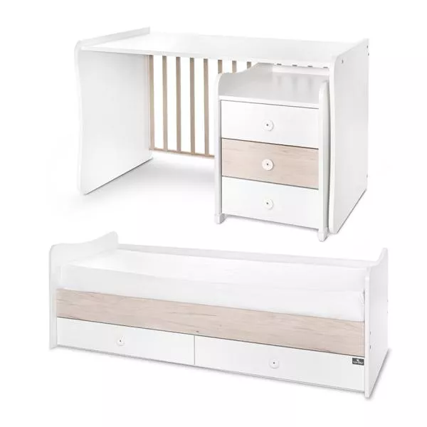 Mobilier multifunctional, Maxi Plus, 70 x 160 cm, transformabil, Trio White Light Oak 13