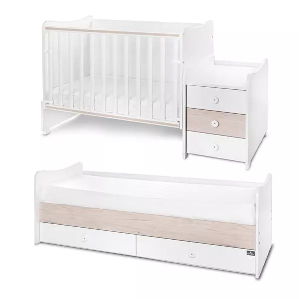 Mobilier multifunctional, Maxi Plus, 70 x 160 cm, transformabil, Trio White Light Oak 14