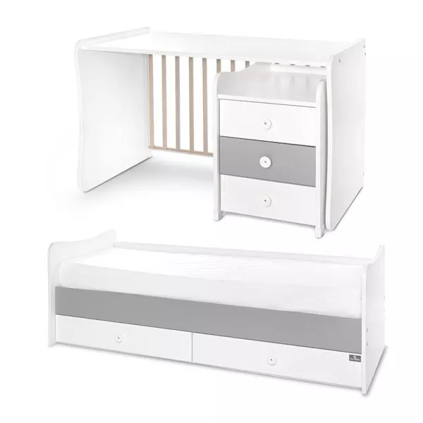 Mobilier multifunctional, Maxi Plus, 70 x 160 cm, transformabil, Trio White Stone Grey 9