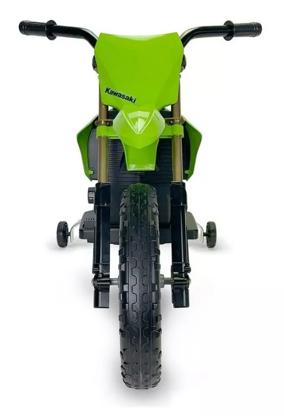 Motocicleta electrica pentru copii, 12V, licentiat Kawasaki KX85, tip cross, cu roti ajutatoare, 3-5 ani, verde 5