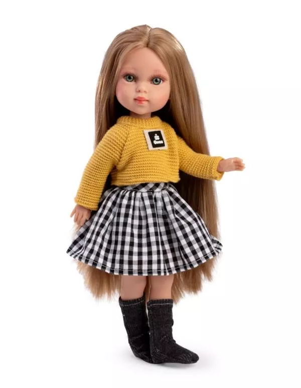 Papusa fashion, Penelope Athens, 33 cm, par blond drept, corp din vinil, cu outfit complet 2