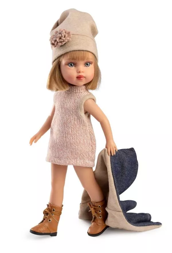 Papusa fashion, Penelope Madrid, 33 cm, par blond drept, corp din vinil, cu outfit complet 2