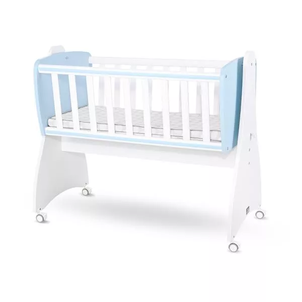 Pat balansoar, First Dreams, 105x55x83 cm, transformabil, White Baby Blue 1
