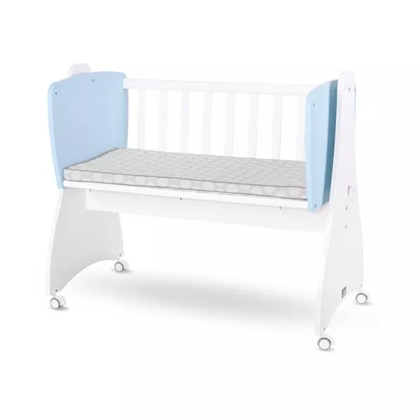 Pat balansoar, First Dreams, 105x55x83 cm, transformabil, White Baby Blue 2