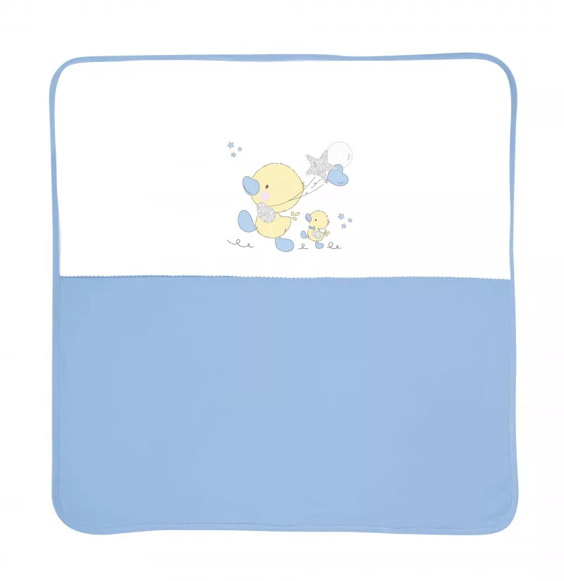 Patura bumbac bebe, Za Za, 90x90 cm, Blue 1