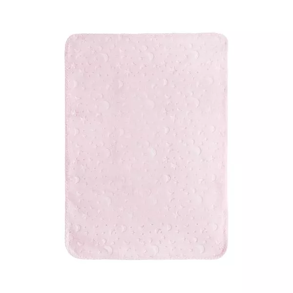Paturica pentru bebelusi, Twinkle, material moale, model decorativ in relief, 80 x 110 cm, 0 luni+, Pink 2