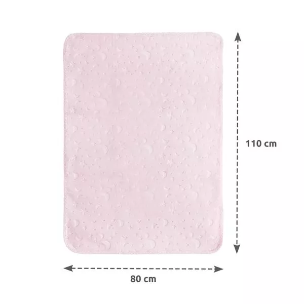Paturica pentru bebelusi, Twinkle, material moale, model decorativ in relief, 80 x 110 cm, 0 luni+, Pink 3