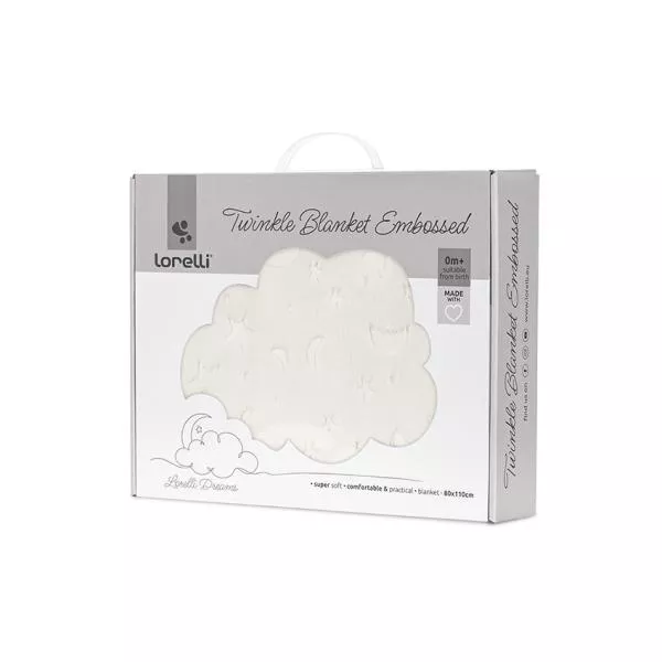 Paturica pentru bebelusi, Twinkle, material moale, model decorativ in relief, 80 x 110 cm, 0 luni+, Beige 1