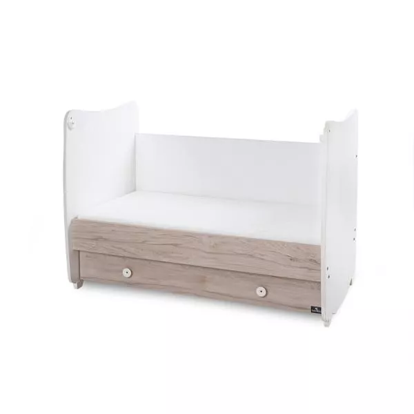 Patut balansoar Dream, 60 x 120 cm, transformabil, White Light Oak new 6
