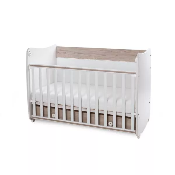 Patut balansoar Dream, 60 x 120 cm, transformabil, White Light Oak new 4