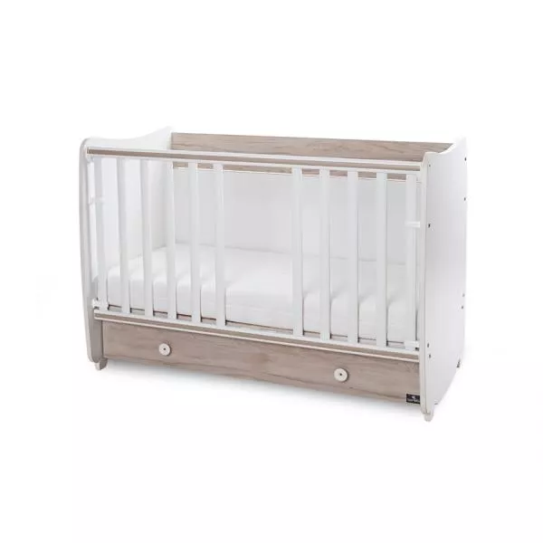 Patut balansoar Dream, 60 x 120 cm, transformabil, White Light Oak new 3