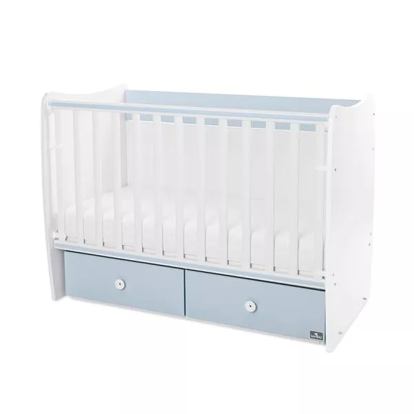 Patut balansoar, Matrix, 60 x 120 cm, transformabil, White Baby Blue 1