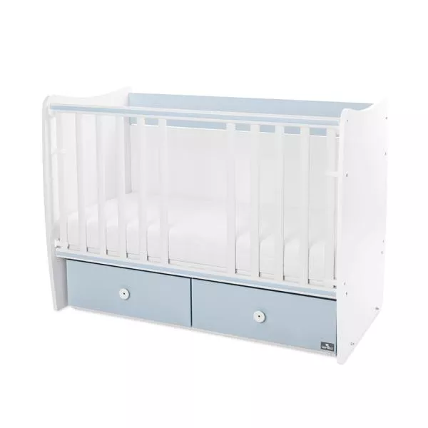 Patut balansoar, Matrix, 60 x 120 cm, transformabil, White Baby Blue 4