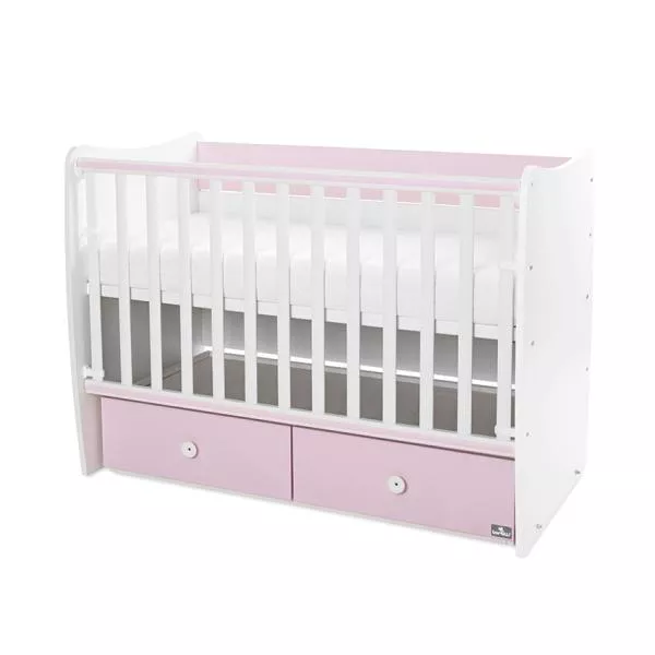 Patut balansoar Matrix, 60 x 120 cm, transformabil, White Orchid Pink 2