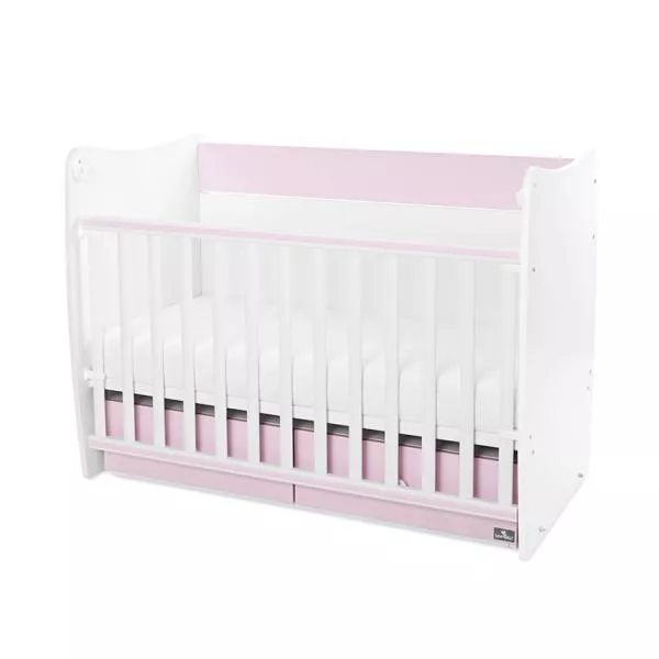 Patut balansoar Matrix, 60 x 120 cm, transformabil, White Orchid Pink 3