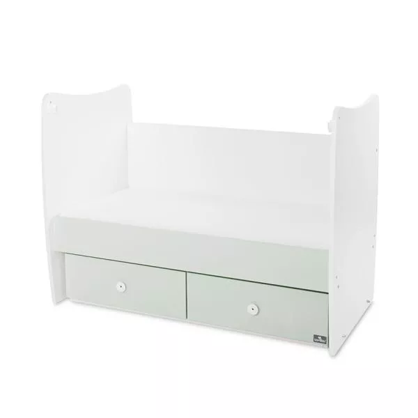 Patut balansoar Matrix, 60 x 120 cm, transformabil, White Milky Green 5