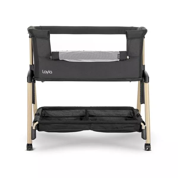 Patut Co Sleeper copii, Layla 2 in 1, cu latura pliabila, reglabil pe inaltime, sistem anti-reflux, Black 7