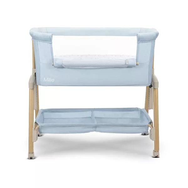 Patut Co Sleeper, Millie, 0 Luni+, max. 9 kg, inaltime reglabila 7 pozitii, sistem antireflux, plasa de tantari, saltea inclusa, Blue 5